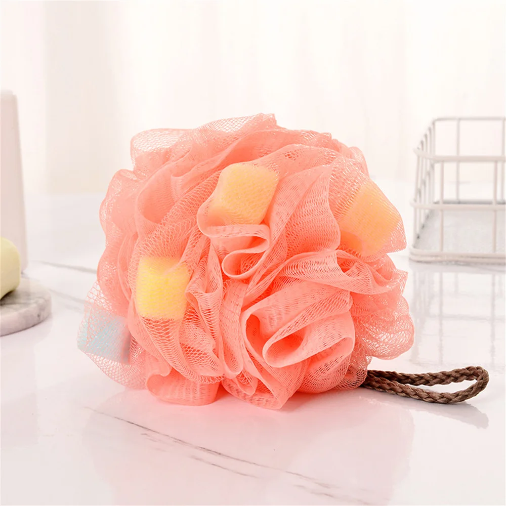 

New Bath Ball Candy Color Soft Bubble Bath Ball Exfoliating Bath Flower Body Cleaner Cute Shower Flower Ball Bubble Net Pe