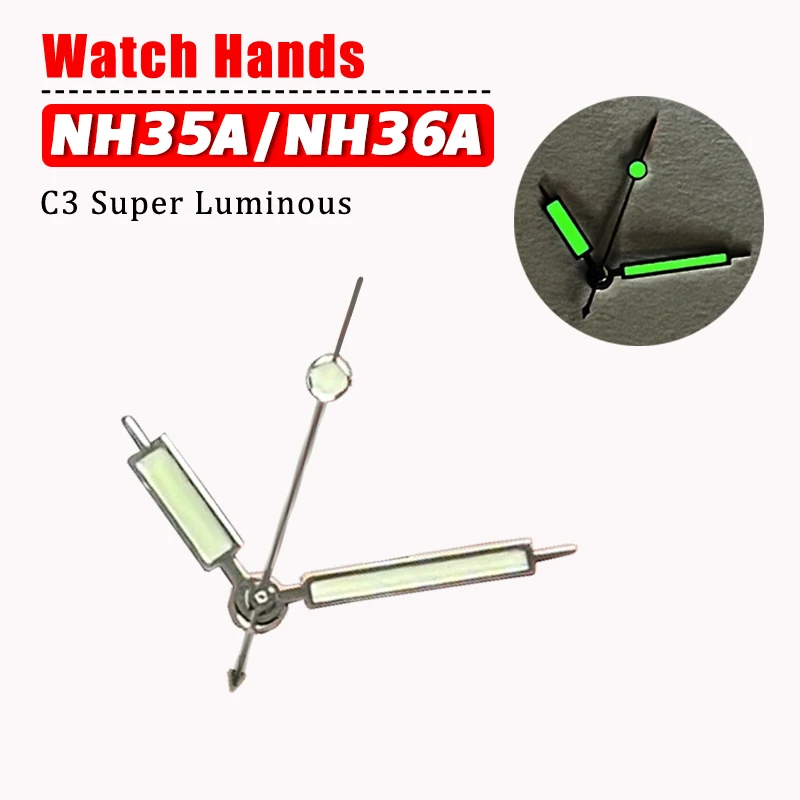 

Heimdallr 12.5mm Watch Hands for NH35A/NH36A Movement for SRP777 SKX007 Japan C3 Green Super Luminous Modification Watch Needles