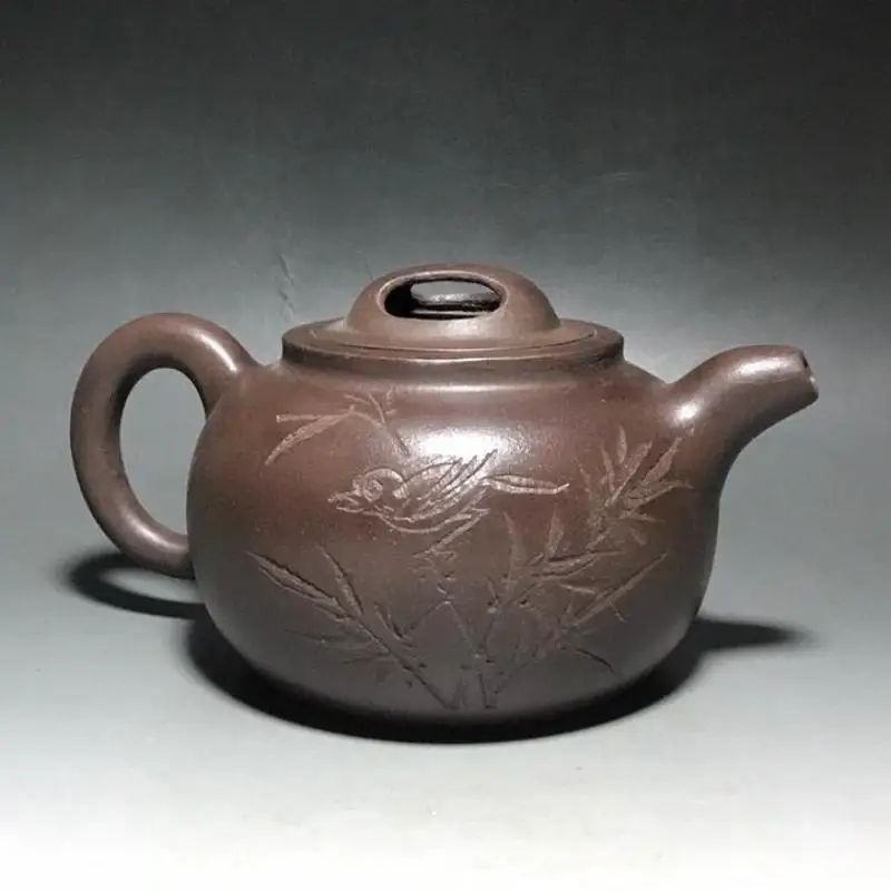 Чайник из фиолетовой глины ручной работы 600 мл