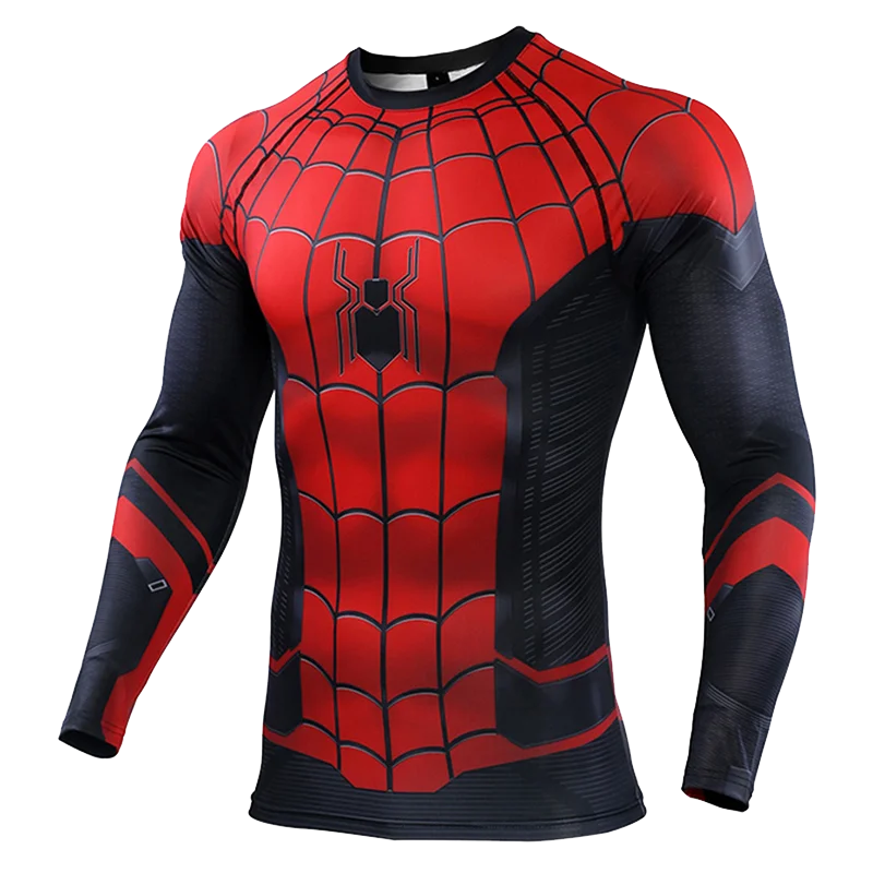

Expedition hero spider man same T-shirt long short sleeve hot selling Marvel T-shirt tights fast drying sportswear