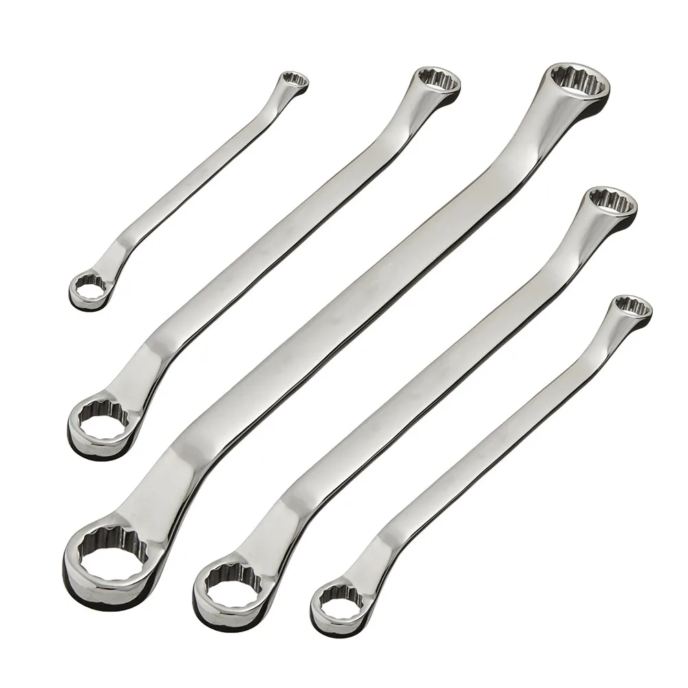 

WOZOBUY 45-Degree Offset Box End Wrench Set, 4/6/8/10-Piece (5.5-24 mm) - Pouch