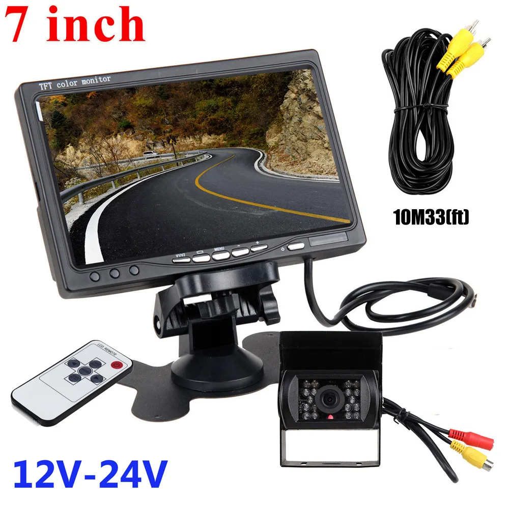 Цветной ЖК-монитор TFT 7 дюймов 12-24 В 18 ИК-светодиодов