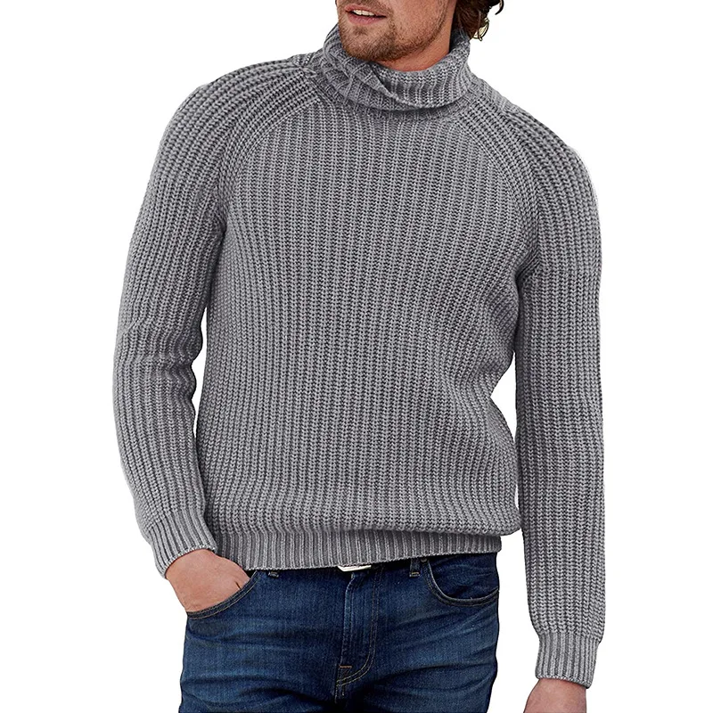 Men Sweaters Fall/Winter Turtleneck Young Men's Solid Color Long Sleeve Knitwear  Sweater Fashion Mens Clothes