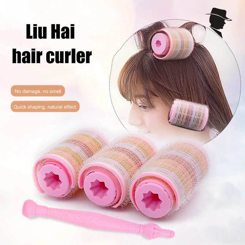 

3Pcs Hair Rollers Curler DIY Bang Hairstyle Styling Tools With Operation Stick Modeling Strong Hold Grip Cling Salon Air Fringe