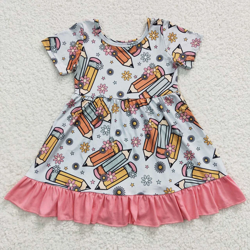 Dress Children Toddler Infant Knee Length Short Sleeves Clothing