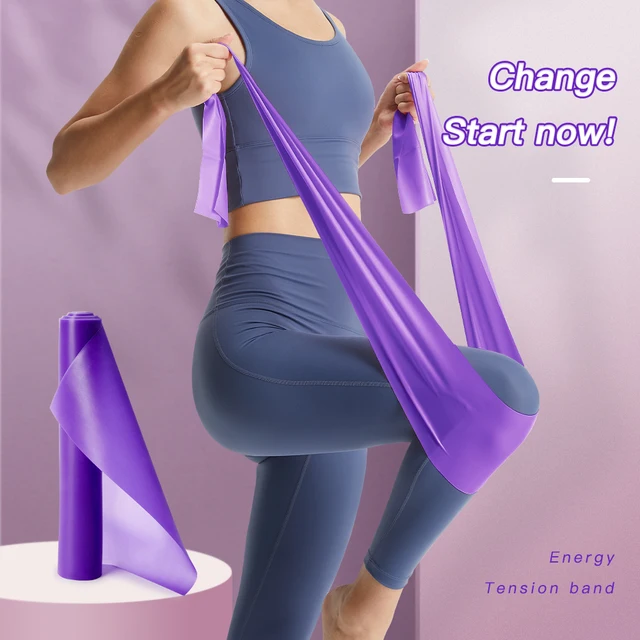 Yoga Pilates Stretch Resistance Band Exercise Fitness Band Training Elastic Exercise Fitness Rubber 150cm natural rubber Gym 2