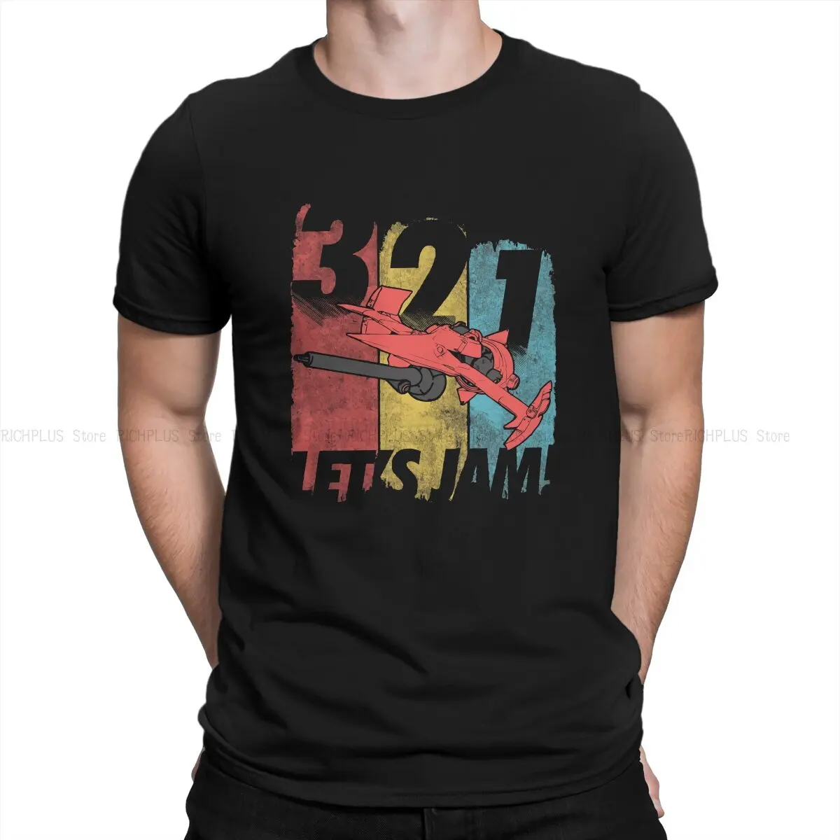 

Let's Jam Man's Polyester TShirt Cowboy Bebop Spike Anime O Neck Tops T Shirt Humor Gift Idea