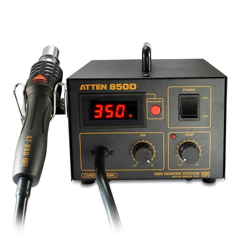 

ATTEN AT850D 550W 110V/220V 480Degree Hot Air Rework Station Thermoregul LED Heat Gun Blow Dryer for BGA IC Desoldering Tool