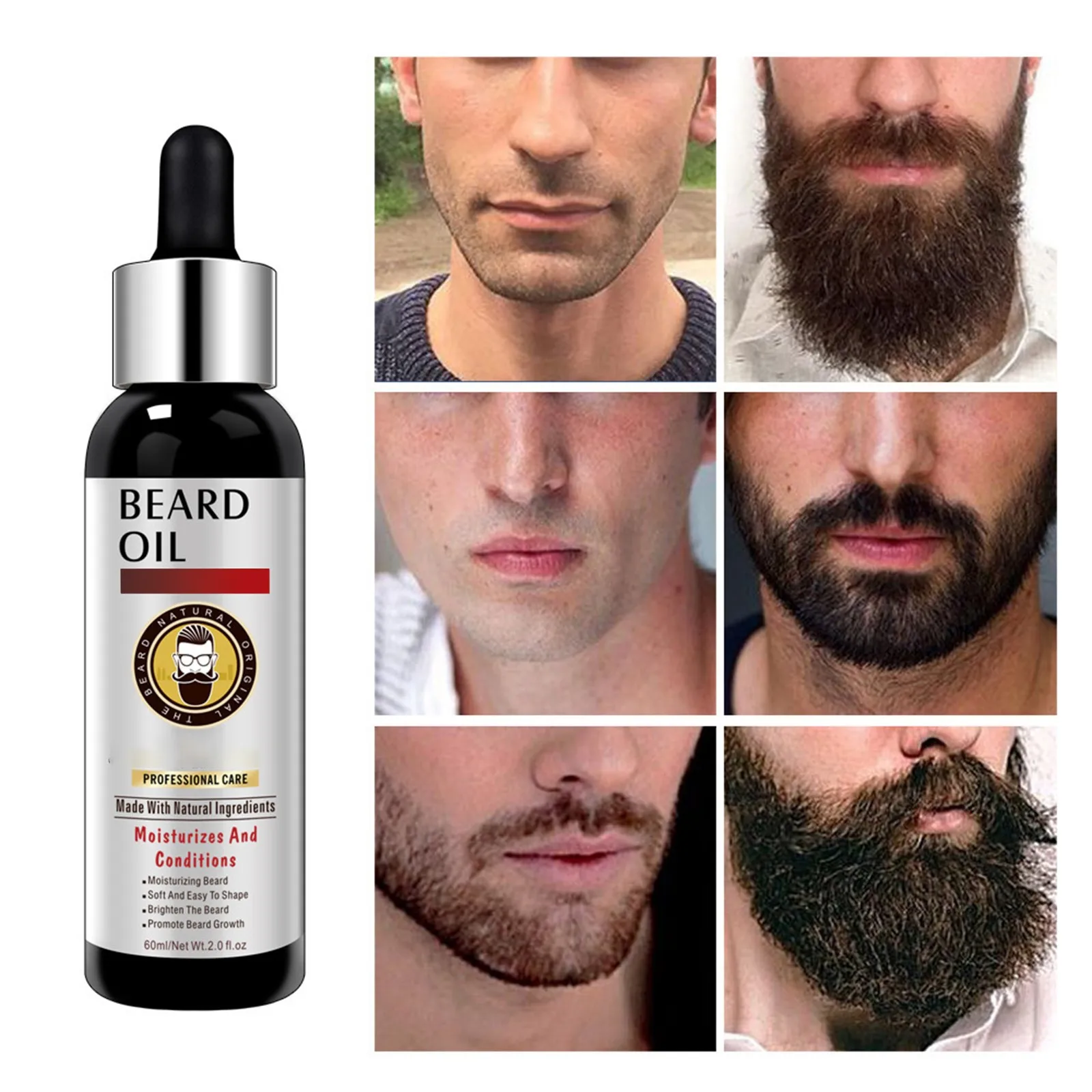 

Beard Oil For Men's Beard Growth Softening Moisturizing Strength Stocking Filling Gifts For Dad Men Boyfriend 60ml/2.0fl Oz