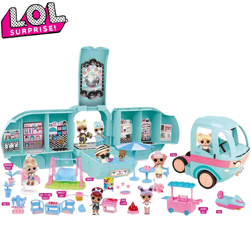 

Original LOL Surprise 2-in-1 Glamper Fashion Camper Removable Toy Car Head OMG Doll Toys Girl's Birthday Party Decorations Gifts
