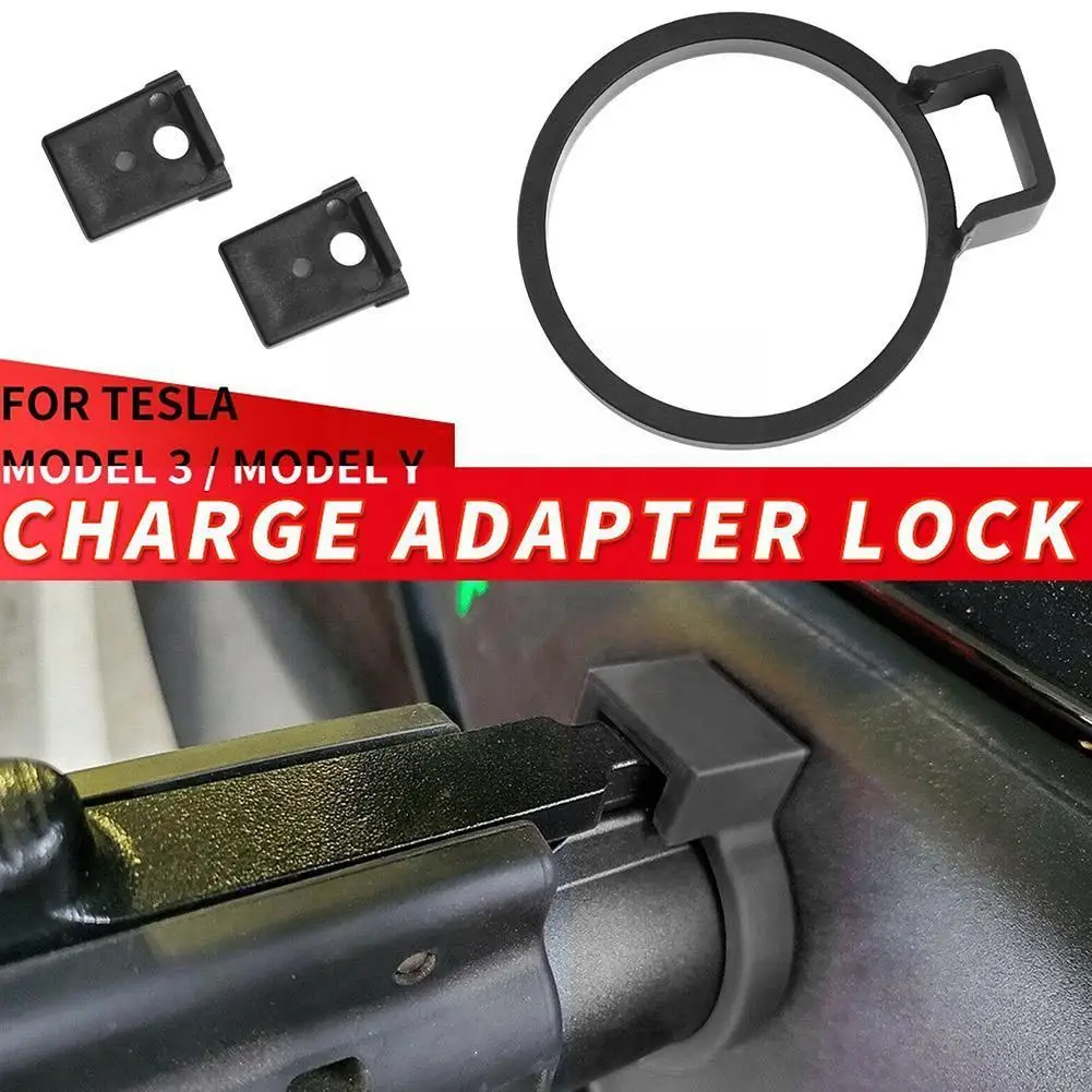 

Car Charger Lock J1772 for Tesla Model 3 2022 Model Y Charging Adapter Lock Safety Protection Electric Vehicle Charger Hold E5D3