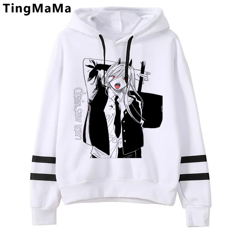 

Chainsaw Man Makima Power Pochita hoodies men Kawaii vintage Hood sweatshirts man 90s Hooded Shirt