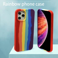 rainbow color shockproof phone case for iphone 8 7 plus x se 2020 xr xs xsmax 11 11pro 12 pro mini 12promax half wrapped case