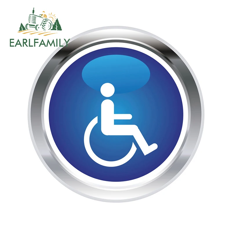 

EARLFAMILY 13 см x 9,5 см для знака с ограниченными возможностями, водонепроницаемые автомобильные наклейки и наклейки для дома на колесах, Солнцез...