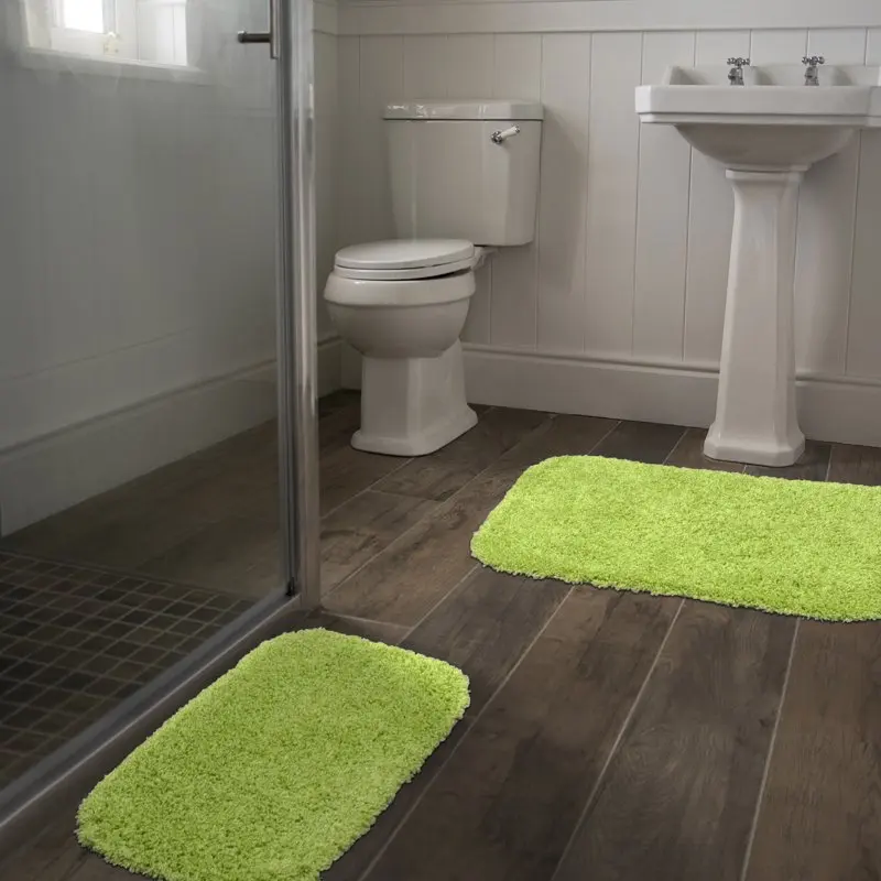 

Роскошный комплект из 2 предметов ворсистых мягких нейлоновых моющихся светло-зеленых джазовых ковриков для ванной-Наслаждайтесь комфортным и расслабляющим процессом в ванной комнате!