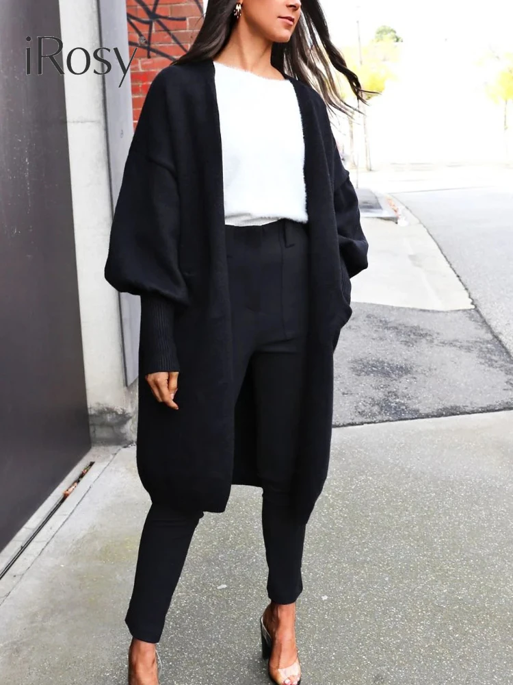 Новинка Осень-зима 2024 теплый вязаный кардиган с карманами простые корейские