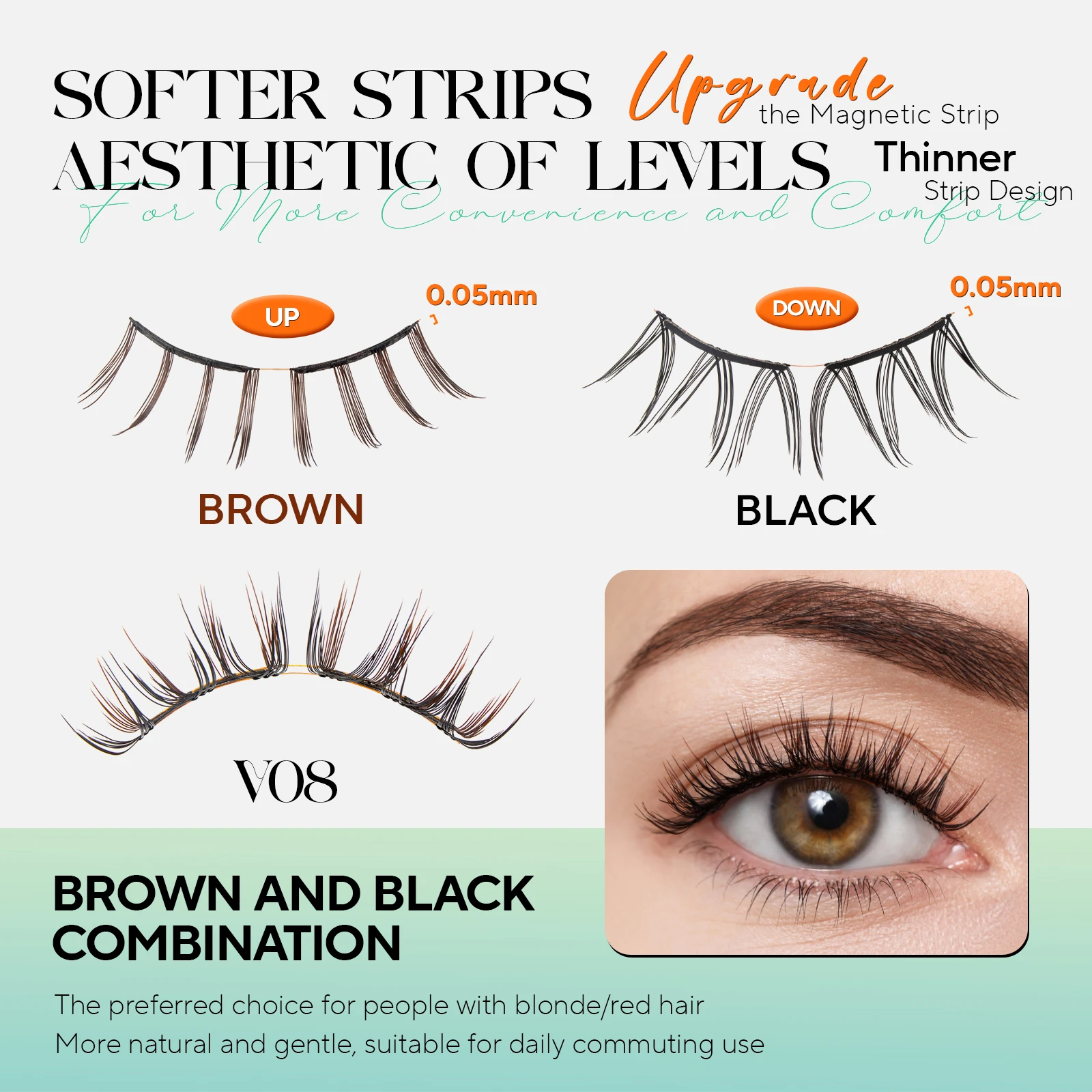 Фото VYRILA Upgrade Magnetic Eyelashes Brown/Black Reusable Soft Magnetic Lash with Applicator Natural Look No Glue Needed Lashes Kit №3