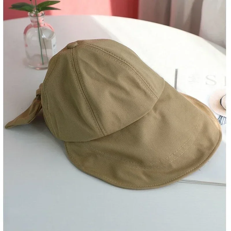 Новые женские однотонные ведра из мягкого хлопка с широкими полями уличные