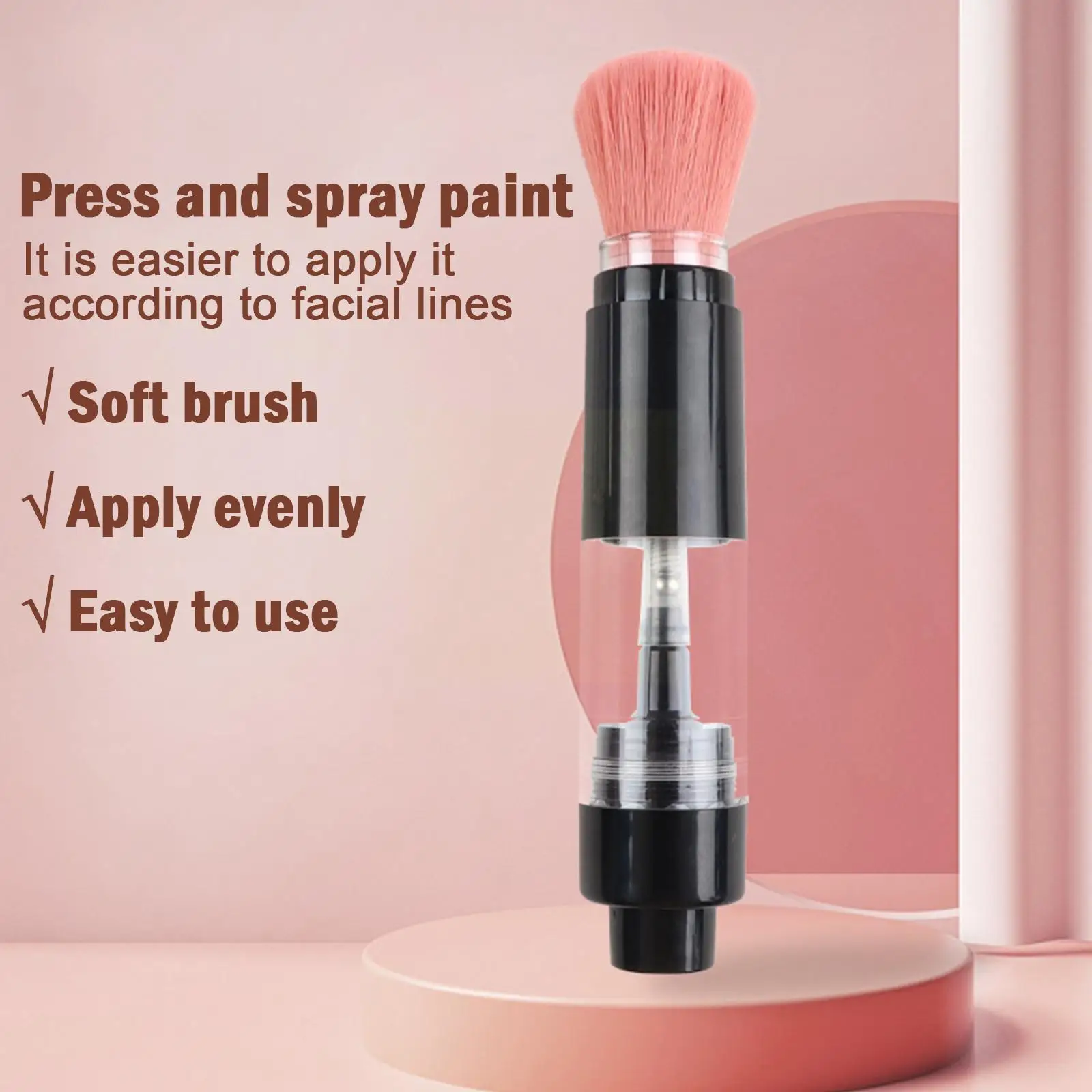 

Refillable Powder Brush Makeup Artificial Fiber Cosmetic Brushes Tool Dense Foundation Soft Large Dispenser Bristle Blush P R8C8