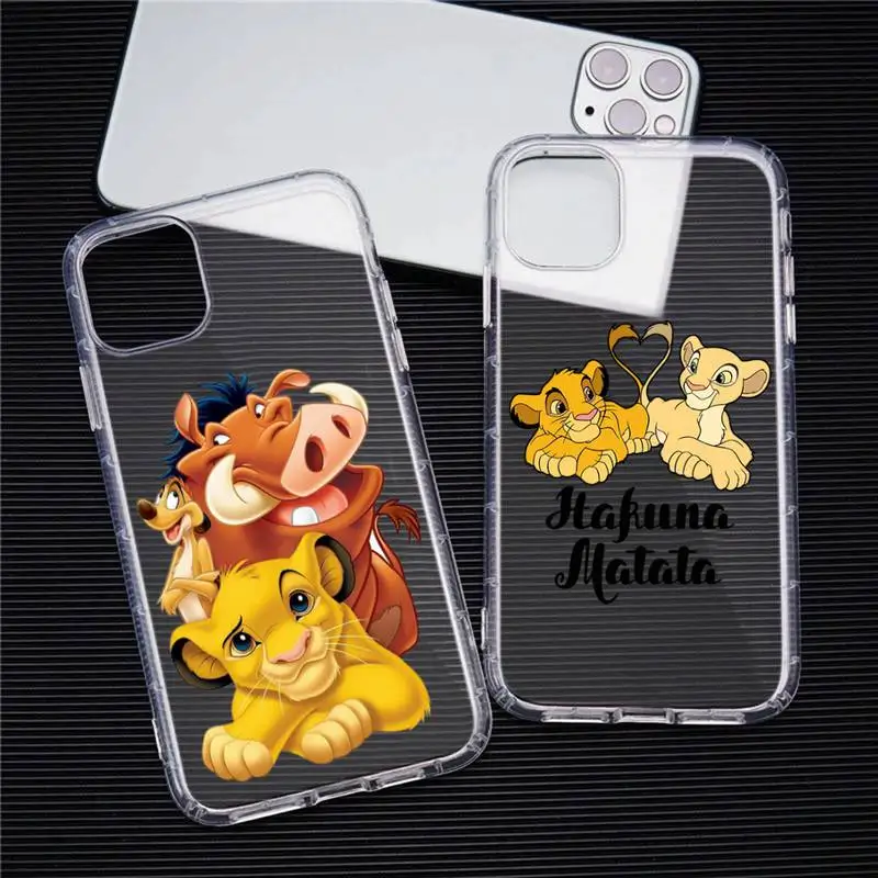 

Lion King simba Phone Case Transparent For iphone 13 12 11 Pro Max Mini XS Max 8 7 Plus X SE 2020 XR cover