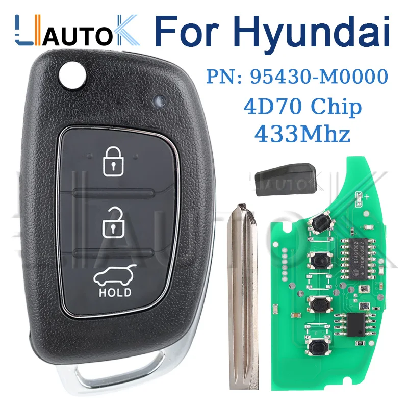 

Корпус автомобильного ключа дистанционного управления для Hyundai Creta 2016 433MZ 4D70 Chip Flip Smart Car Key Fob PN: 95430-M0000 3 кнопки ключей
