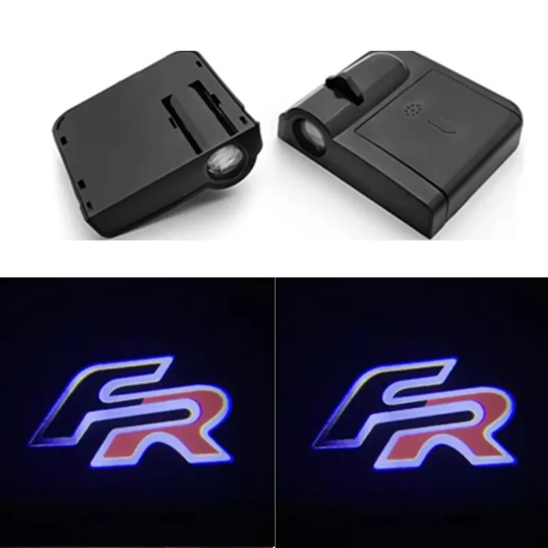 

2PCS Led Emblem For Seat Leon Ateca Ibiza Cordoba FR Wireless Car Door Logo LED Atmosphere Welcome Light Car Goods Accessories