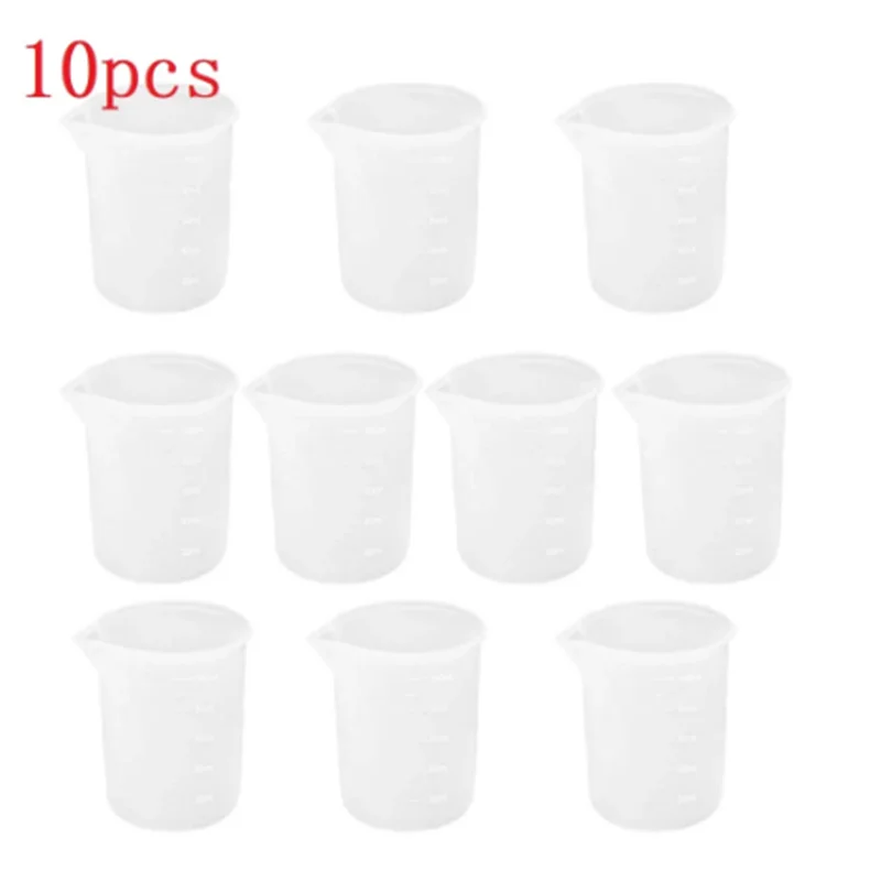 

10Pcs Silicone Measuring Cups 100 Ml Silicone Cups Non Stick Mixing Cups DIY Glue Tools Cup For Handmade Craft