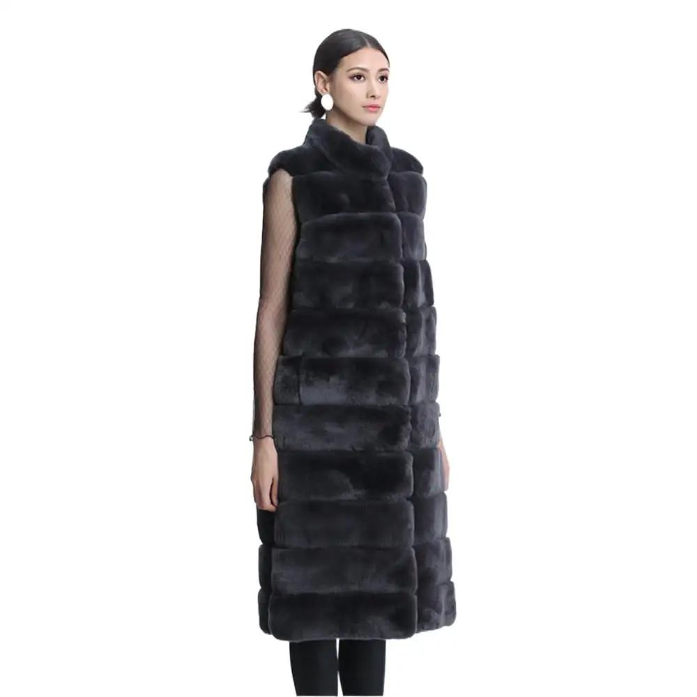 Real Rabbit Fur Vest Long Winter Warm Vest Ladies Sleeveless Coat Gilet Women Natural Fur Vest Warm Thick Outwear 2022 Luxury