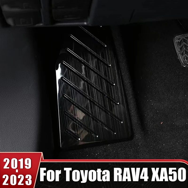 

Stainless Footrest Pedal Plate Cover Trim Non-Slip Mats For Toyota RAV4 2019-2021 2022 2023 RAV 4 XA50 Hybrid Car Accessories
