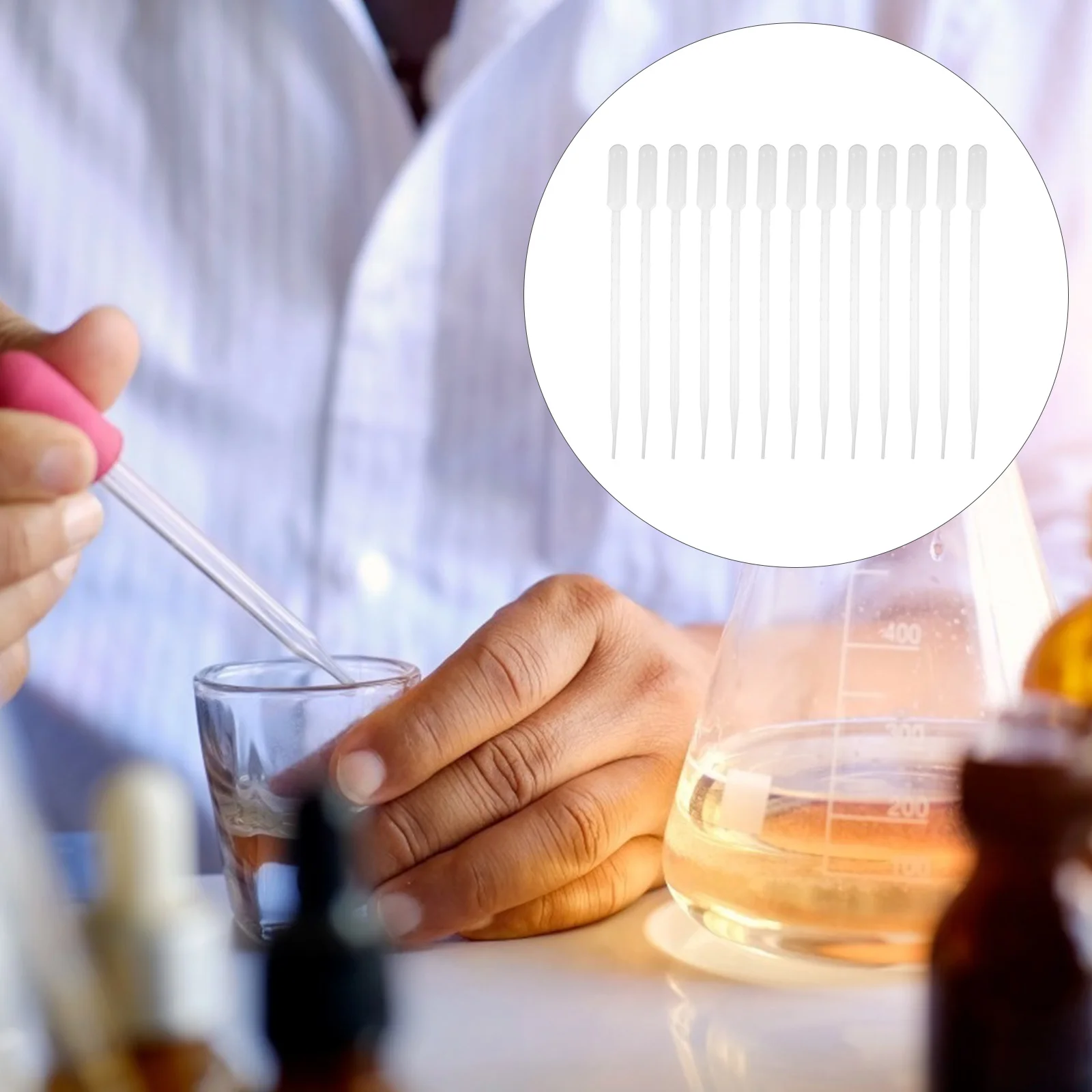 

100 Pcs Practical Scale Useful Disposable Droppers for School Experiment Laboratory