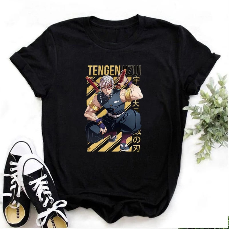 

Футболка оверсайз с изображением рассекающего демонов, крутой топ с коротким рукавом в стиле хип-хоп с аниме, мягкая мужская одежда с круглым вырезом, лето