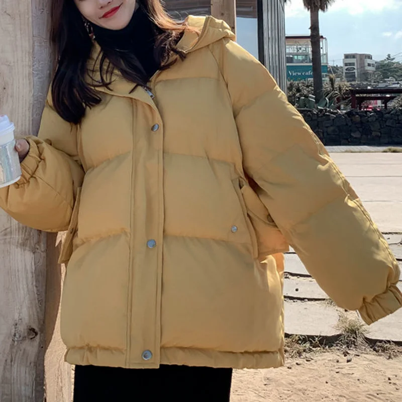 New Oversized Parka Warmth Thick Cotton Coat Loose Hooded Thickened Women's Autumn Winter Jacket 2021 Women Short Winter Jacket