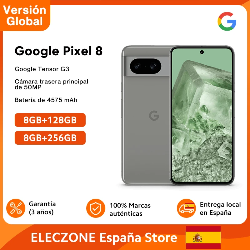 Explorando la Versión Global del Google Pixel 8 5G: Un Gigante entre Smartphones 1 Versión global Google Pixel 8 5G Google Tensor G3 50MP cámara trasera IP68 Live Translate 4575mAh batería 120Hz pantalla lisa Smartphone