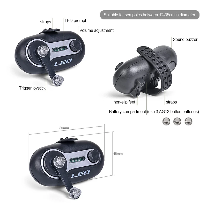 Электронная рыболовная версия звуковой и светильник зажим сигнал клева на