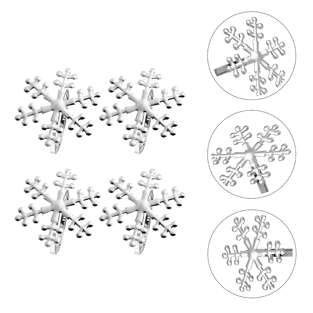 Рождественские кольца с пряжкой для салфеток в виде снежинок украшение 2024