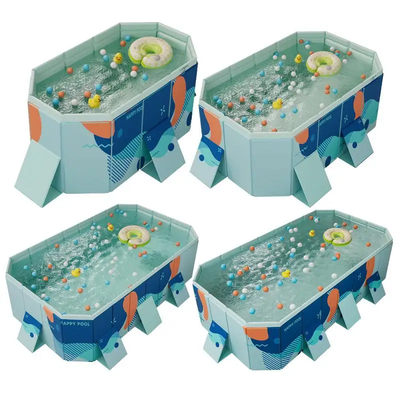 

Foldable Bath Pool For Kids Above Ground PVC Frame Pool Inflation Free Outdoor Multifunctional Water Play Pool With Double