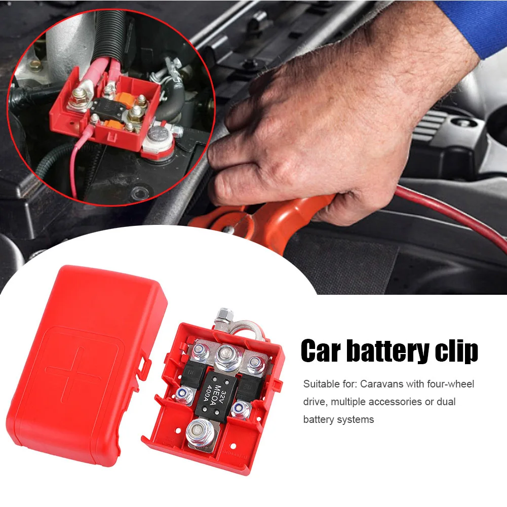 

Adapter Battery Terminal Connector Distribution Pile Head Quick Release Replacement W/ Cover 32V 400A Accessories