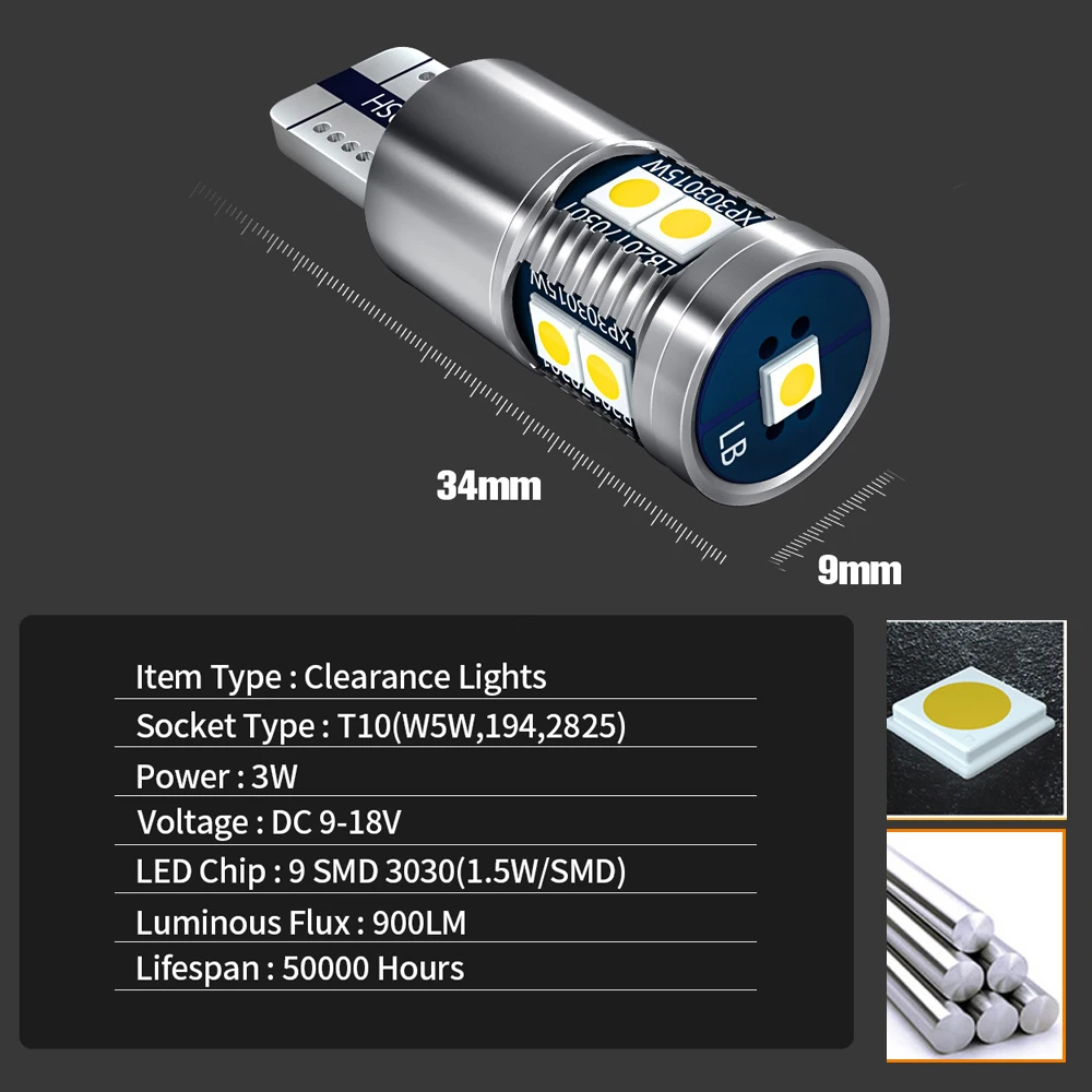 2pcs LED Clearance Light Parking Bulb Lamp W5W T10 For Mazda 2 DY DE DH 3 BK BL BN 5 6 GG GH GJ CX-3 CX-5 CX-7 CX-9 MX-5 RX-8 - купить по