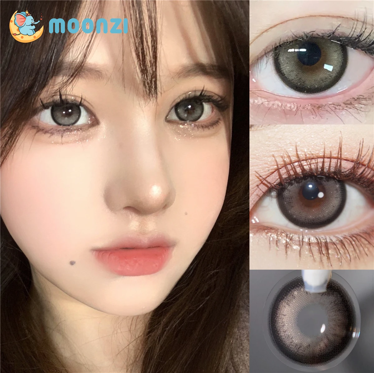 

MOONZI coco black big Beauty Pupil soft eye Cosmetic Colored Contact Lenses for Eyes degrees 2pcs/pair Myopia prescription