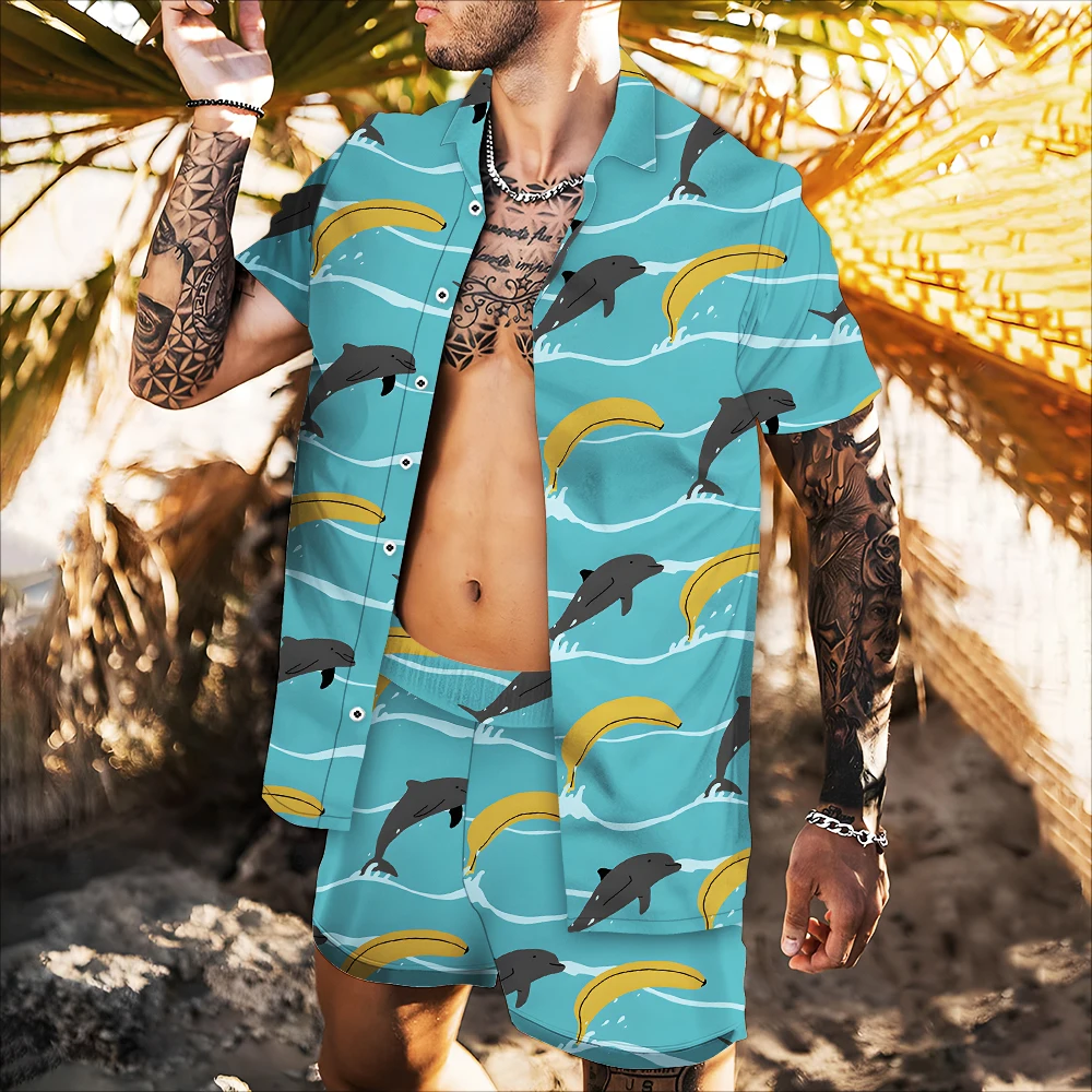 

Spring and Summer 2022 Men's Shirts New Hot Sale 3D Printing Style Men's Child Trend Comfortable Versatile Japanese Animal