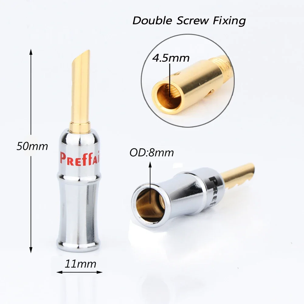 BA1451 Preffair 4 шт. 24-каратный позолоченный разъем типа банан