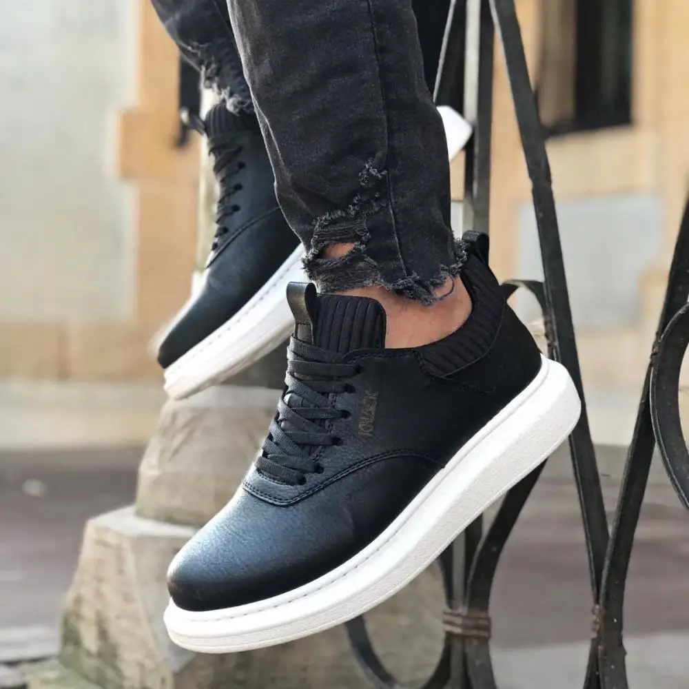 

Knack Daily Shoes 055 Black (White Bottom) High Quality Comfortable Orthopedic Stylish Design Hiking Male Shoe