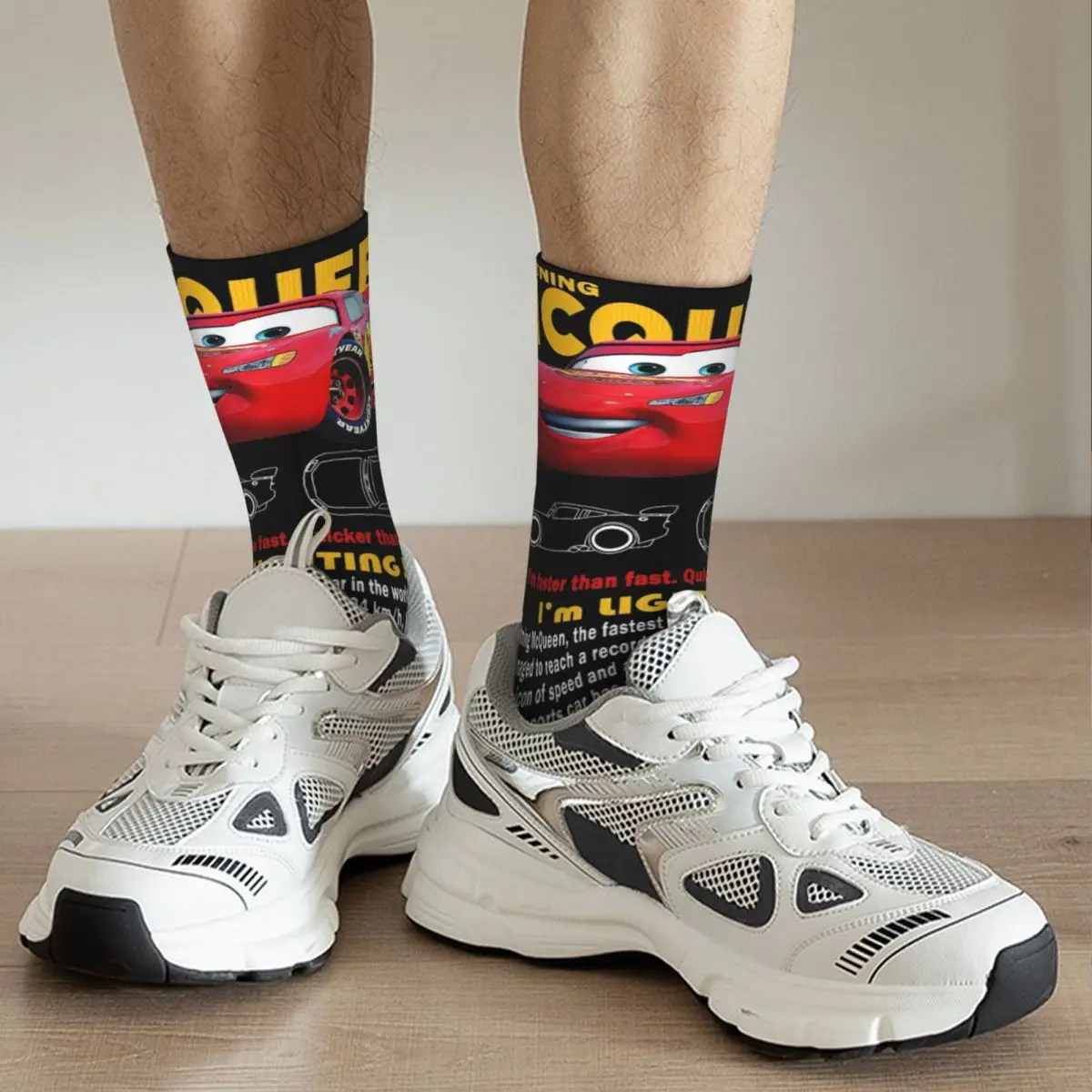Носки мужские/женские из полиэстера сумасшедшие винтажные с принтом машин