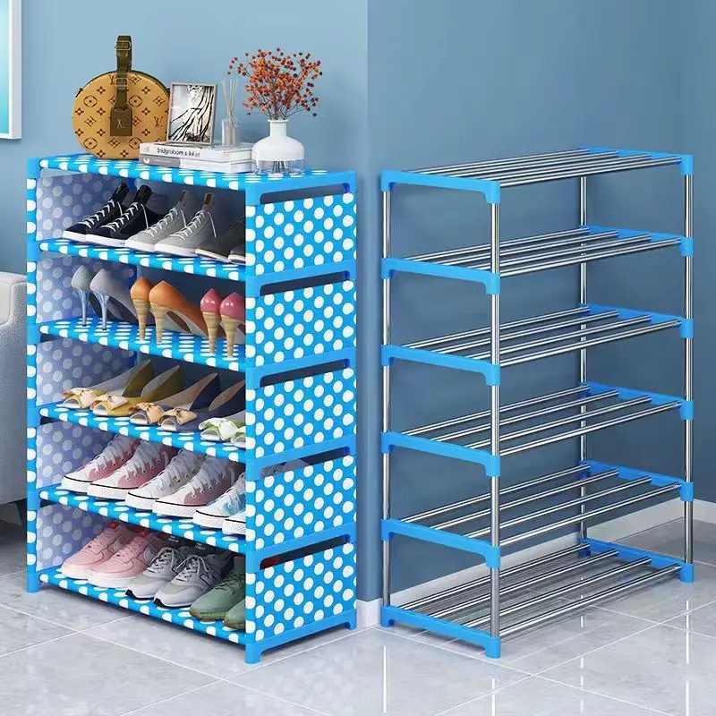 

Stainless Rack Bedroom Place Shoe Simple Shoes Cloth Shoes Steel Assembly Organizer Storage Cabinet Doorway Slippers Dust