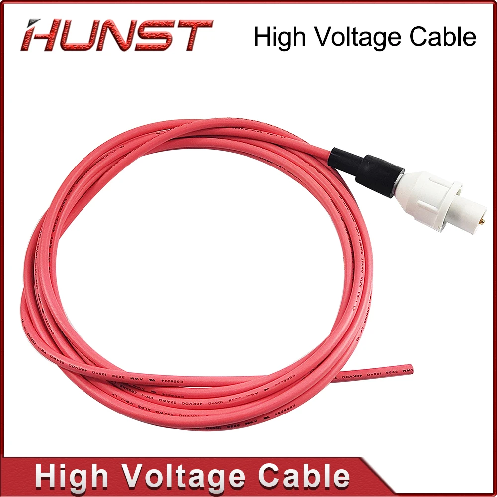 

HUNST 40KV High Voltage Cable Red Positive Lead Wire 3Meters for Co2 Laser Power Supply and Laser Tube Cutting Engraving Machine