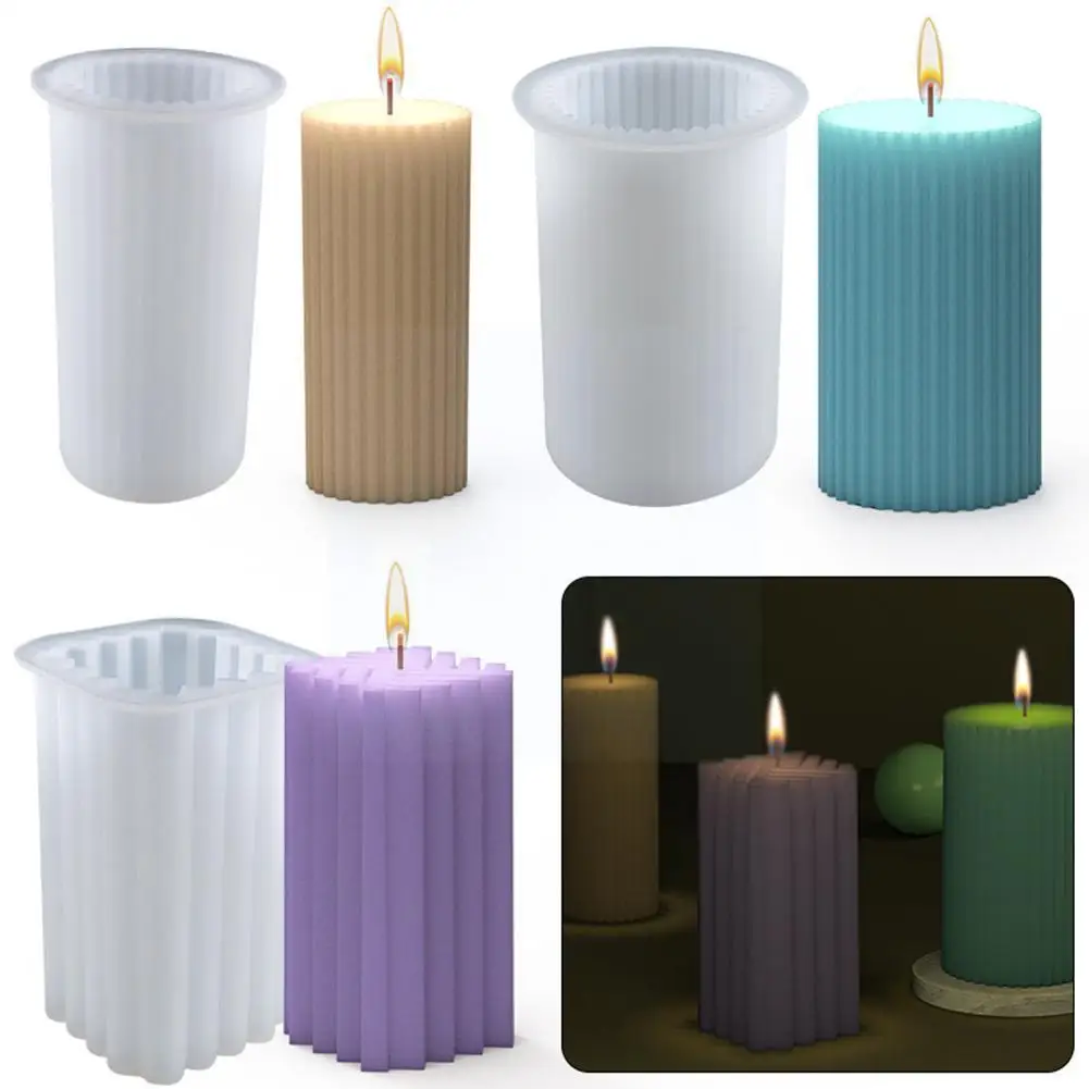 

New Aromatherapy Candle Mould Simple One-piece Fine Plastic Top Cylinder Fine Mould Mold Candle Pointed Stripe Tooth V7z8