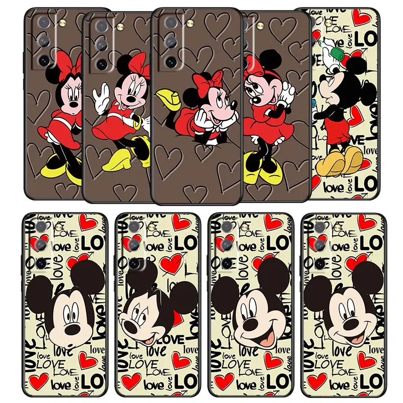 Good looking Mickey Mouse Phone Case For Samsung Galaxy S22 S21 S20 S10 S10e S9 S8 S7 PRO Ultra Plus Lite Black luxury Silicone