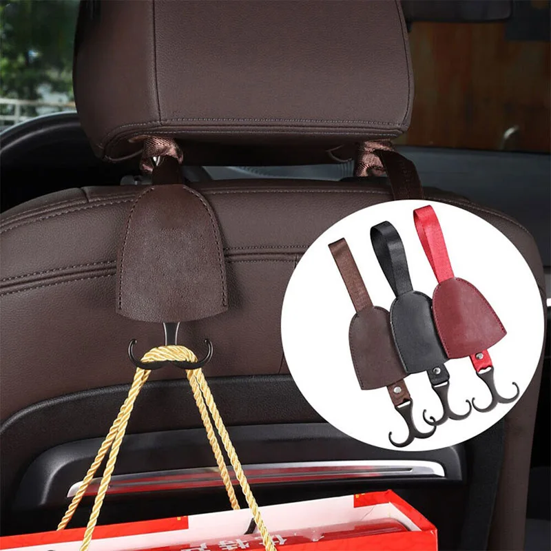 

PU Leather Car Seat Back Hook Interior Accessories Headrest Hooks Storage Hanger Organizer Holder For Chrysler 300c 200 Grand PT