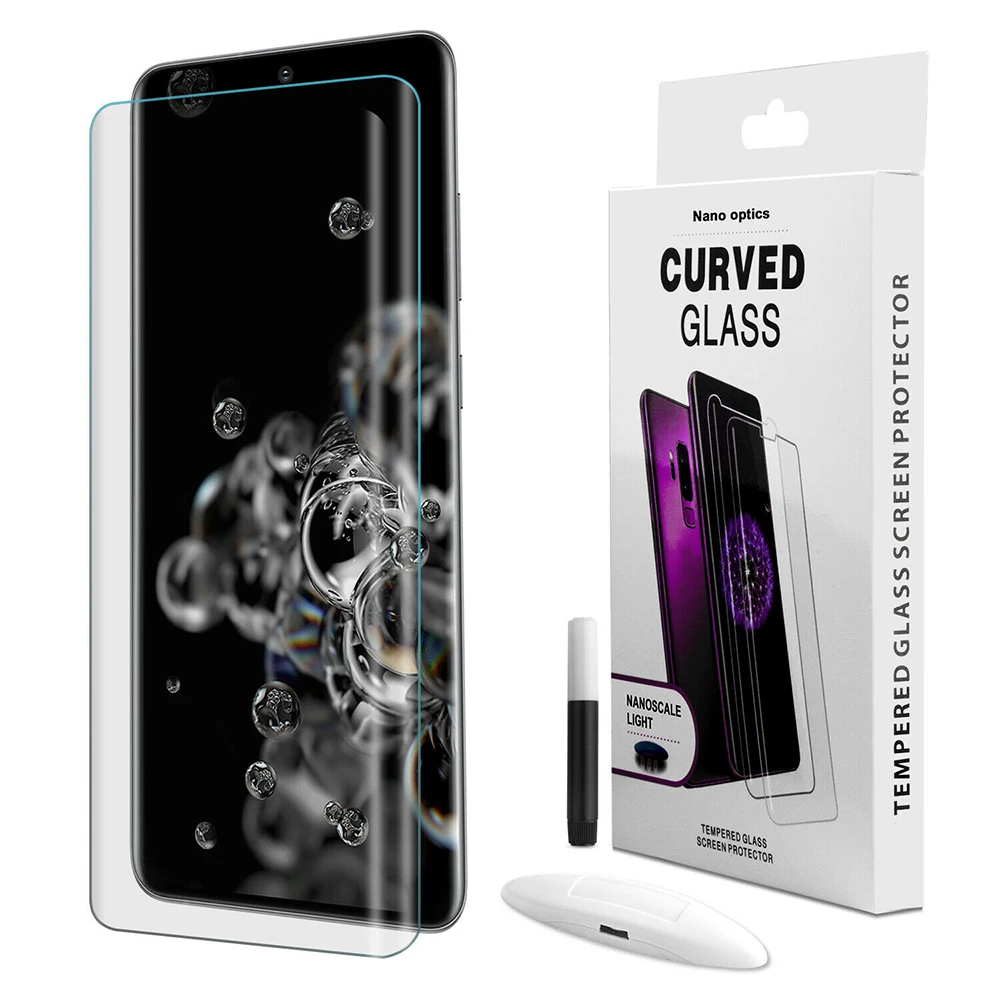

Full Tempered Glass Two-piece Set Anti-shatter Film Oleophobic Coating Fingerprint Compatible 9h Hardness For Samsung Galaxy S20