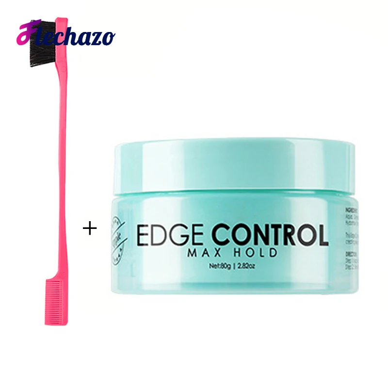Controllo Del Bordo A Base D'Acqua Tenuta Forte Nessun Residuo Bianco Lay Down Baby Hair Oil Wax Cream Bordi Gel Di Controllo Con Pennello Per Capelli